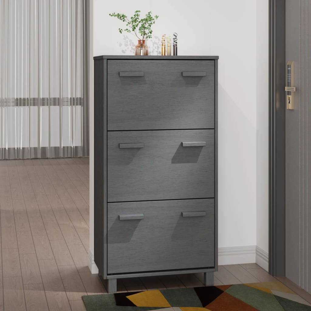 Kenkäkaappi HAMAR tummanharmaa 59,5x35x117 cm täysi mänty - Sisustajankoti.fi