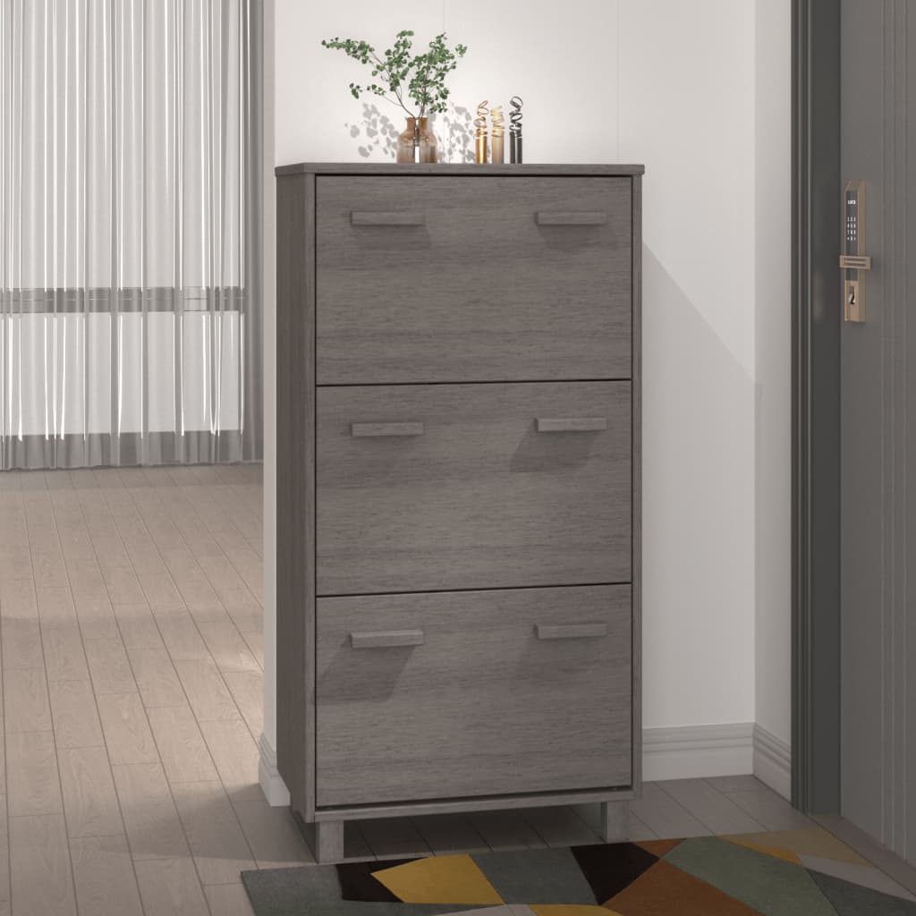 Kenkäkaappi HAMAR vaaleanharmaa 59,5x35x117 cm täysi mänty - Sisustajankoti.fi