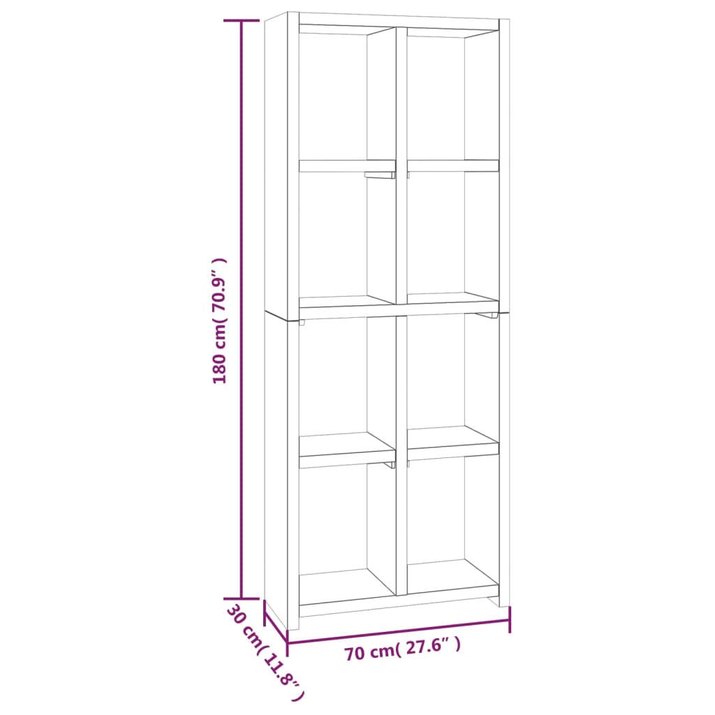 Kirjahylly 70x30x180 cm täysi tiikki - Sisustajankoti.fi