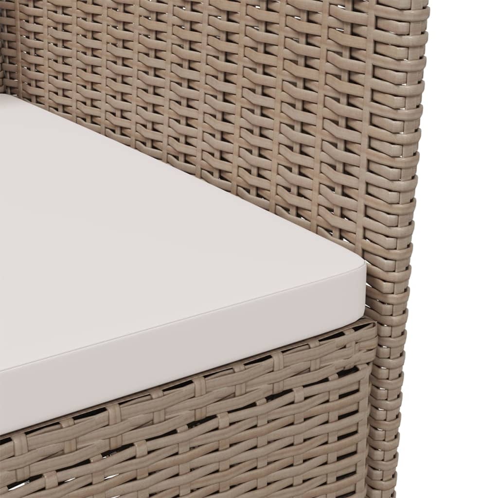 3-osainen Ulkoruokailuryhmä tyynyillä polyrottinki beige - Sisustajankoti.fi