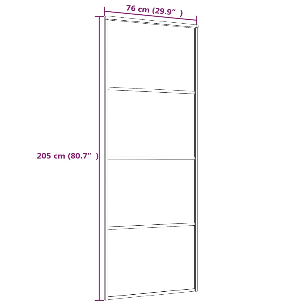 Liukuovi ESG-huurrelasi ja alumiini 76x205 cm valkoinen - Sisustajankoti.fi