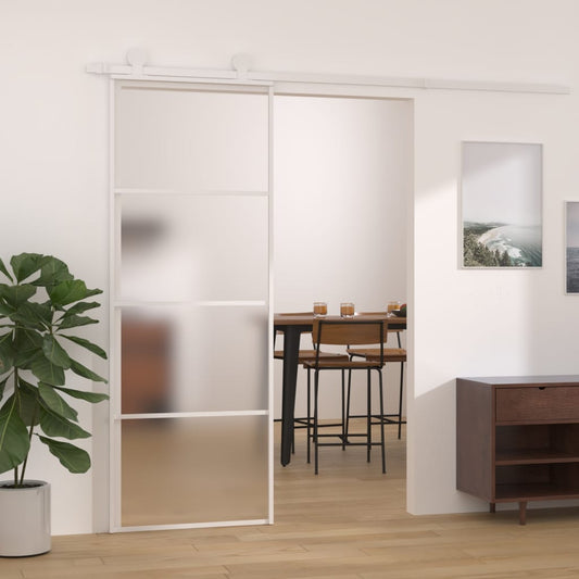 Liukuovi ESG-huurrelasi ja alumiini 76x205 cm valkoinen - Sisustajankoti.fi
