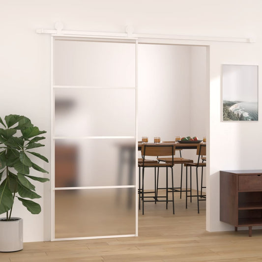 Liukuovi ESG-huurrelasi ja alumiini 90x205 cm valkoinen - Sisustajankoti.fi