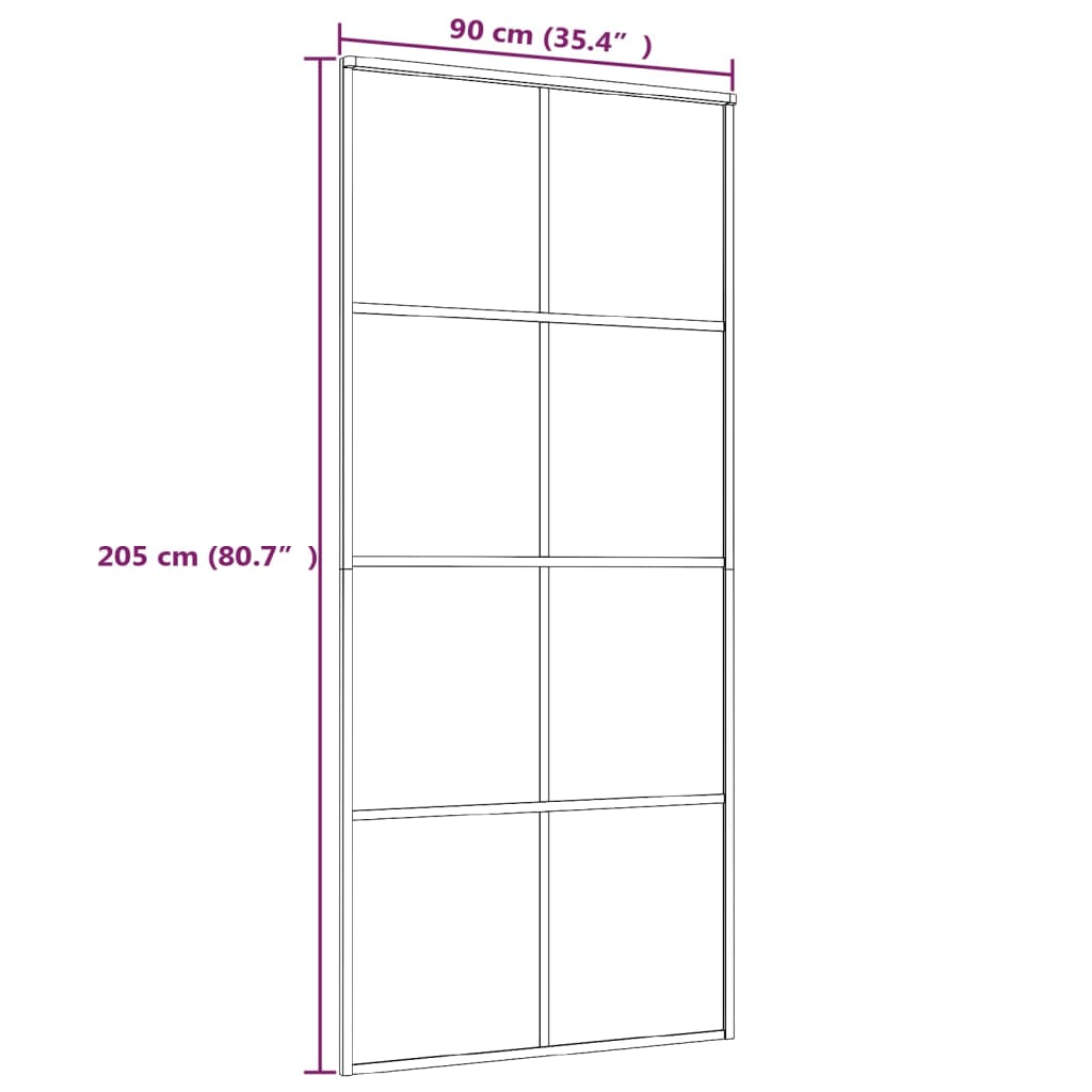 Liukuovi ESG-huurrelasi ja alumiini 90x205 cm valkoinen - Sisustajankoti.fi