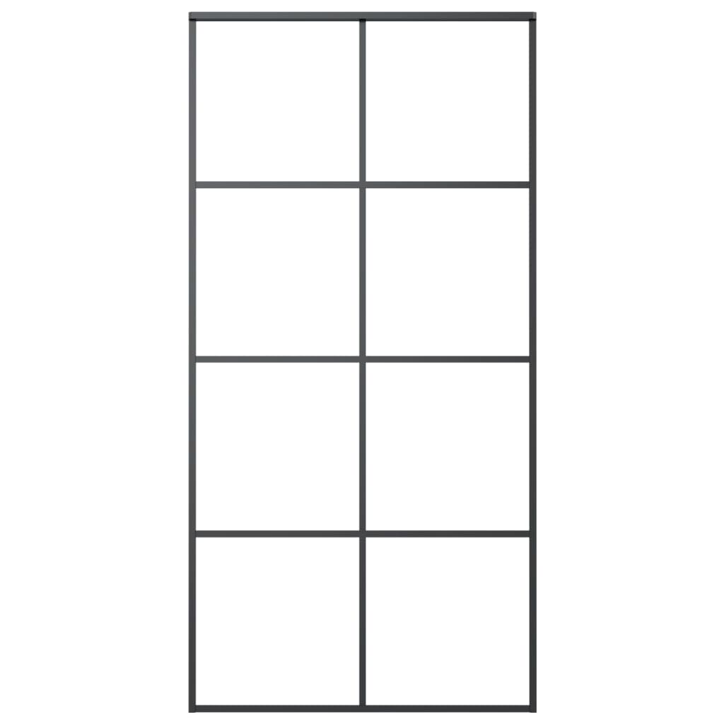 Liukuovi musta 102,5x205 cm ESG-lasi ja alumiini - Sisustajankoti.fi