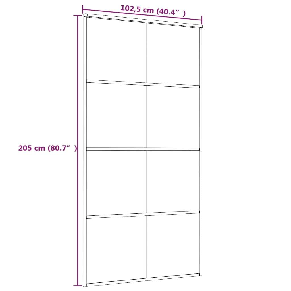 Liukuovi ESG-lasi ja alumiini 102,5x205 cm valkoinen - Sisustajankoti.fi