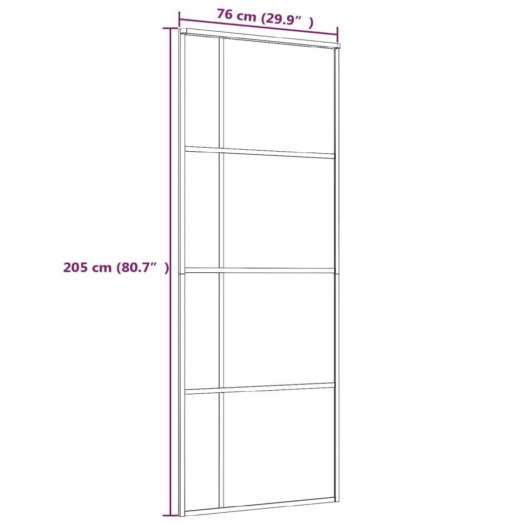 Liukuovi ESG-huurrelasi ja alumiini 76x205 cm valkoinen - Sisustajankoti.fi