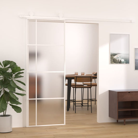 Liukuovi ESG-huurrelasi ja alumiini 76x205 cm valkoinen - Sisustajankoti.fi