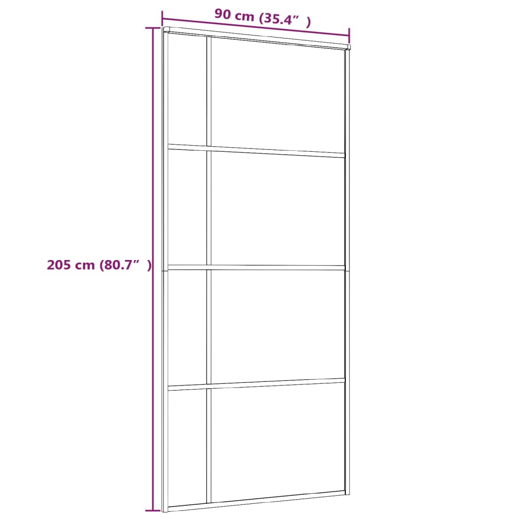 Liukuovi ESG-lasi ja alumiini 90x205 cm valkoinen - Sisustajankoti.fi