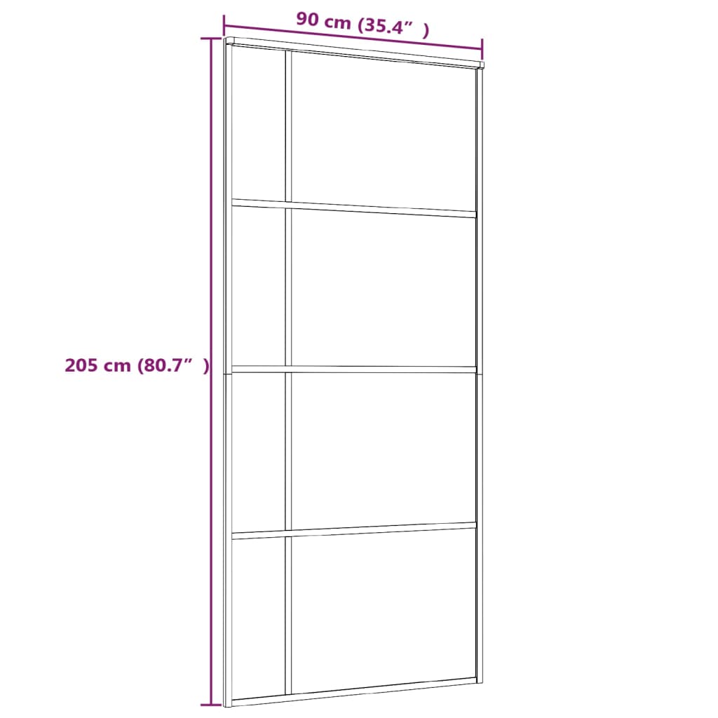 Liukuovi ESG-huurrelasi ja alumiini 90x205 cm valkoinen - Sisustajankoti.fi