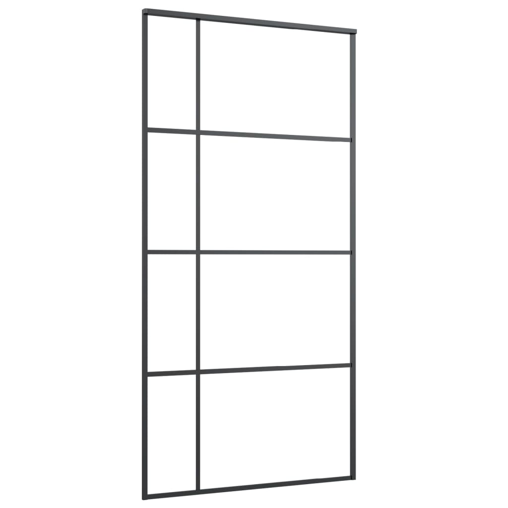 Liukuovi ESG-huurrelasi ja alumiini 102,5x205 cm musta - Sisustajankoti.fi