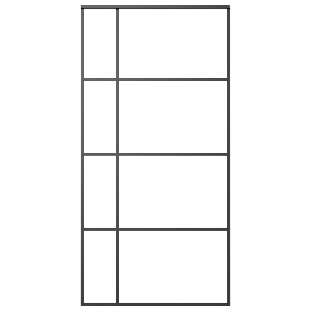 Liukuovi ESG-huurrelasi ja alumiini 102,5x205 cm musta - Sisustajankoti.fi