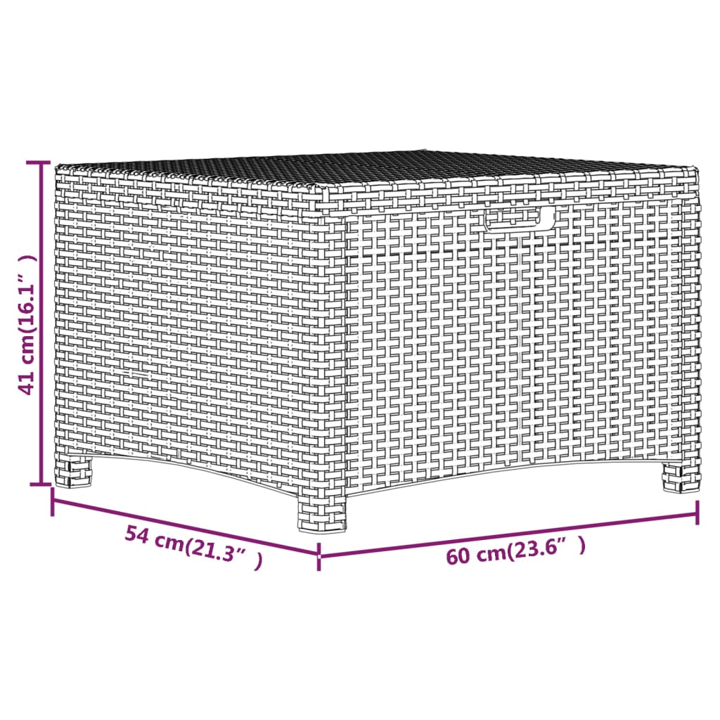Puutarhan säilytyslaatikko 60x54x41 cm PP rottinki ruskea - Sisustajankoti.fi