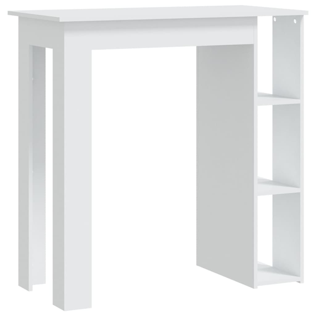 Baaripöytä hyllyllä valkoinen 102x50x103,5 cm lastulevy - Sisustajankoti.fi