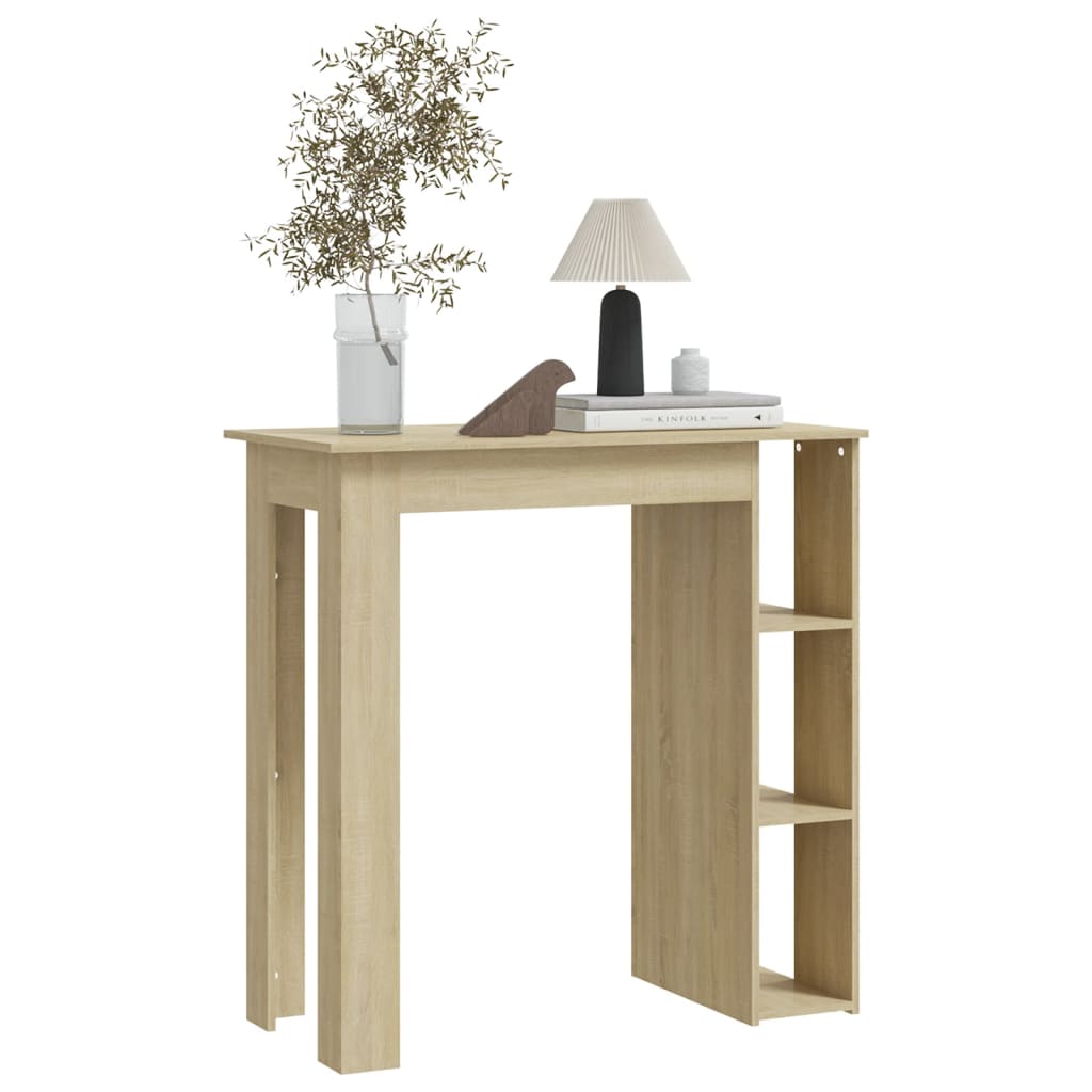 Baaripöytä hyllyllä Sonoma-tammi 102x50x103,5 cm lastulevy - Sisustajankoti.fi