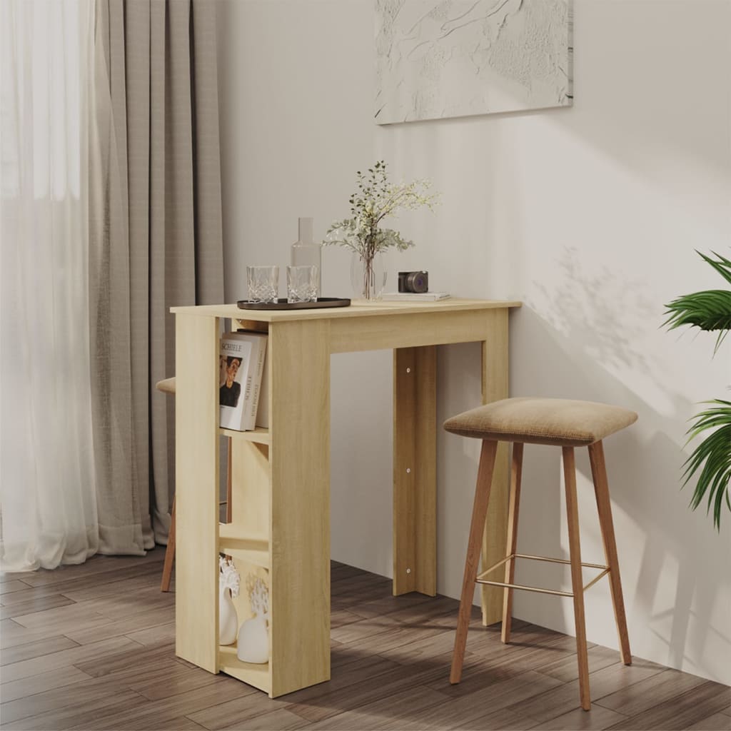 Baaripöytä hyllyllä Sonoma-tammi 102x50x103,5 cm lastulevy - Sisustajankoti.fi