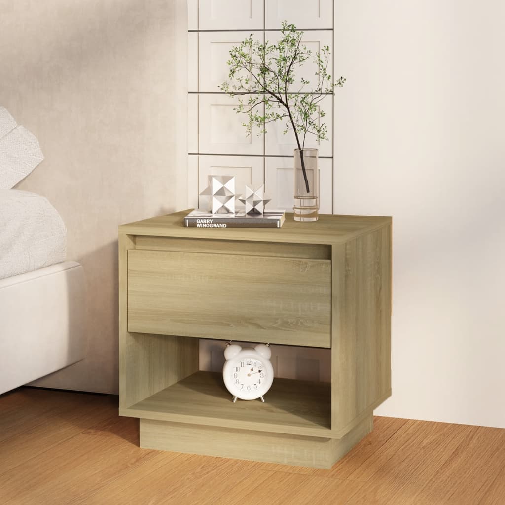 Yöpöydät 2 kpl Sonoma-tammi 45x34x44 cm lastulevy - Sisustajankoti.fi