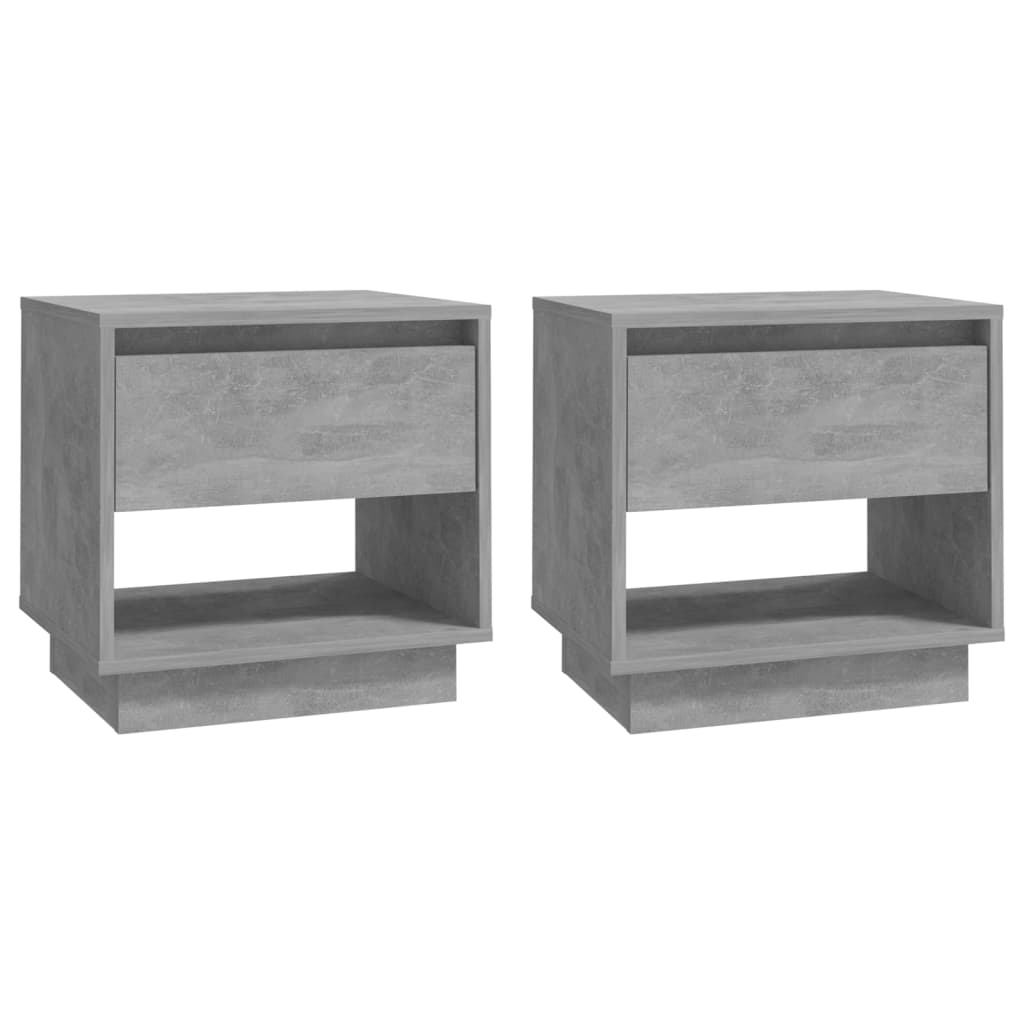 Yöpöydät 2 kpl betoninharmaa 45x34x44 cm lastulevy - Sisustajankoti.fi