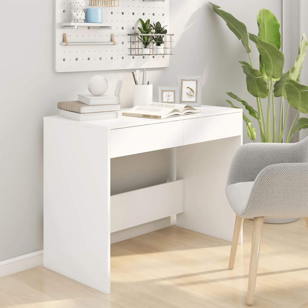 Työpöytä valkoinen 101x50x76,5 cm lastulevy - Sisustajankoti.fi