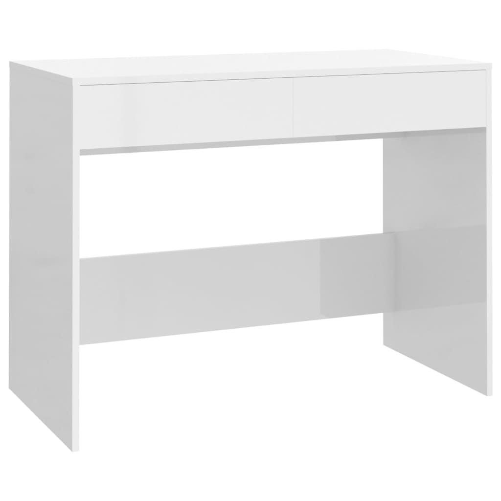 Työpöytä korkeakiilto valkoinen 101x50x76,5 cm lastulevy - Sisustajankoti.fi