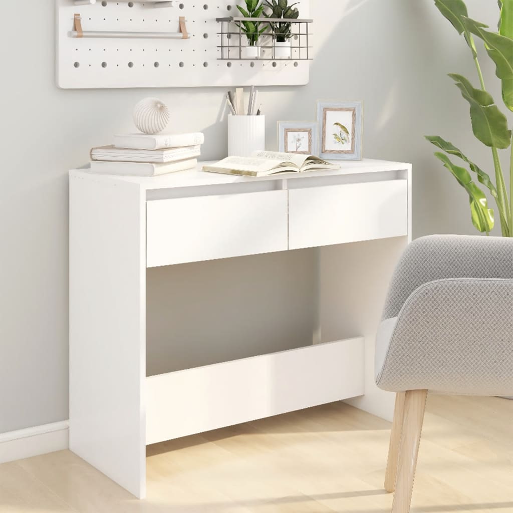 Konsolipöytä valkoinen 89x41x76,5 cm teräs - Sisustajankoti.fi