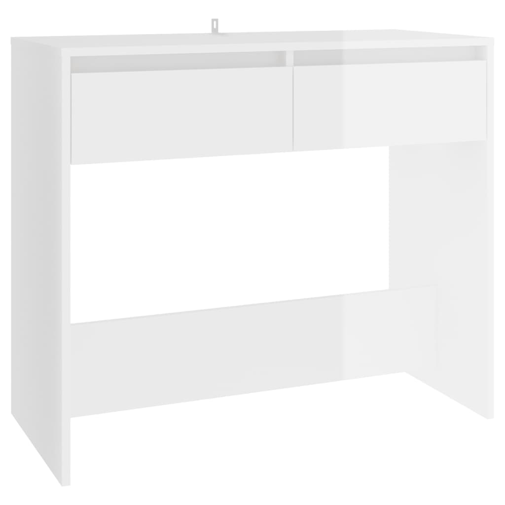 Konsolipöytä korkeakiilto valkoinen 89x41x76,5 cm teräs - Sisustajankoti.fi