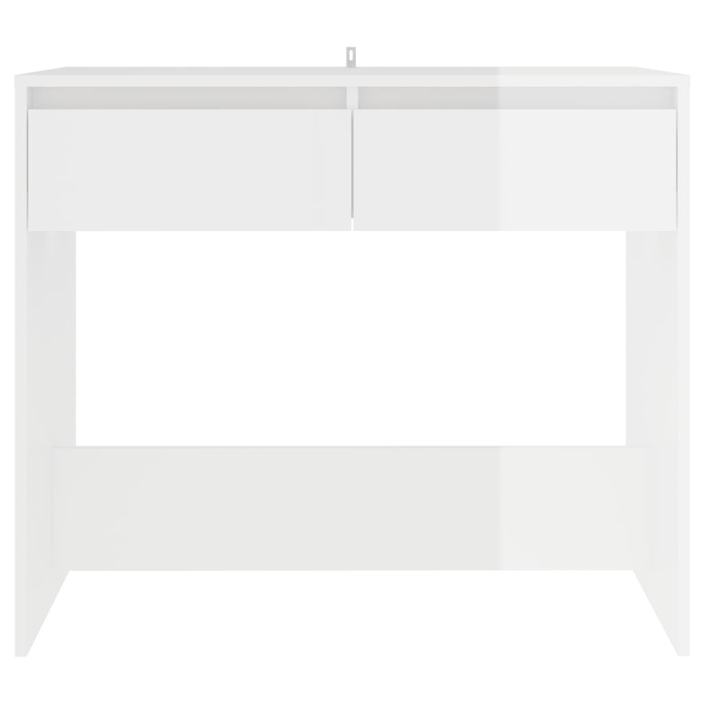 Konsolipöytä korkeakiilto valkoinen 89x41x76,5 cm teräs - Sisustajankoti.fi