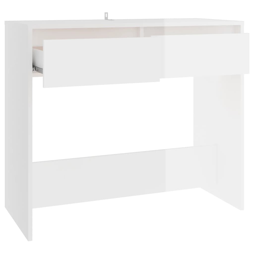 Konsolipöytä korkeakiilto valkoinen 89x41x76,5 cm teräs - Sisustajankoti.fi