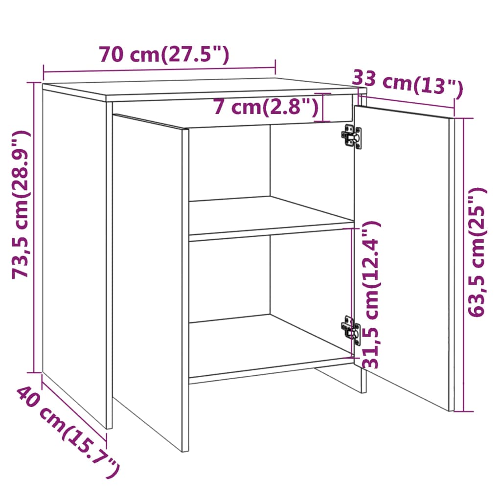 Senkki betoninharmaa 70x40x73,5 cm lastulevy - Sisustajankoti.fi