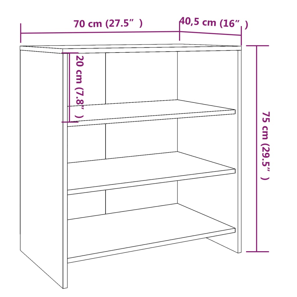 Senkki betoninharmaa 70x40,5x75 cm lastulevy - Sisustajankoti.fi