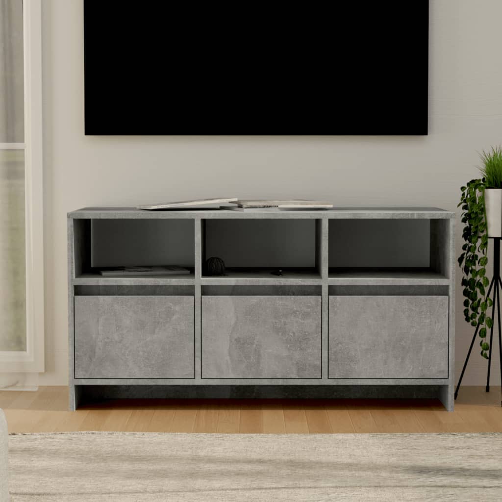 TV-taso betoninharmaa 102x37,5x52,5 cm lastulevy - Sisustajankoti.fi