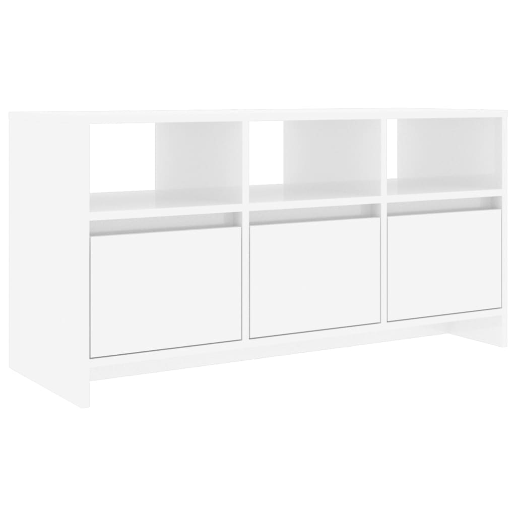 TV-taso korkeakiilto valkoinen 102x37,5x52,5 cm lastulevy - Sisustajankoti.fi