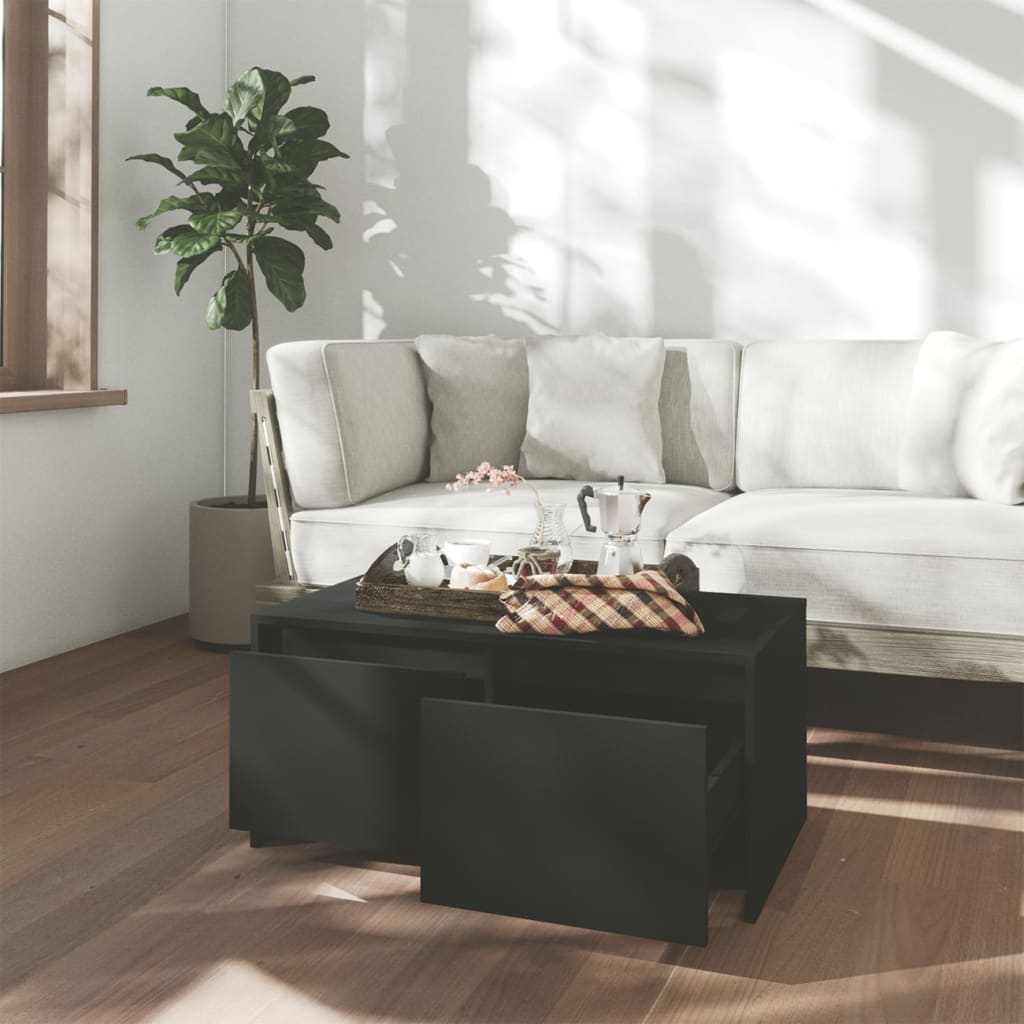 Sohvapöytä musta 90x50x41,5 cm lastulevy - Sisustajankoti.fi