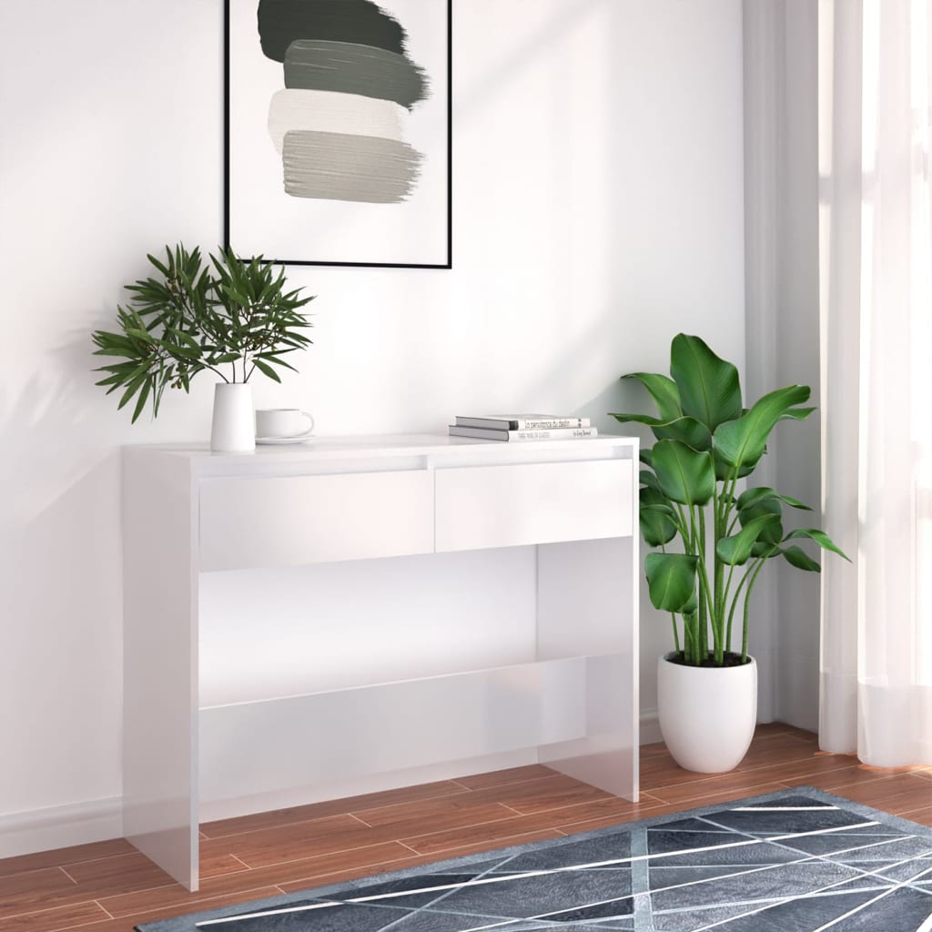 Konsolipöytä valkoinen 100x35x76,5 cm lastulevy - Sisustajankoti.fi