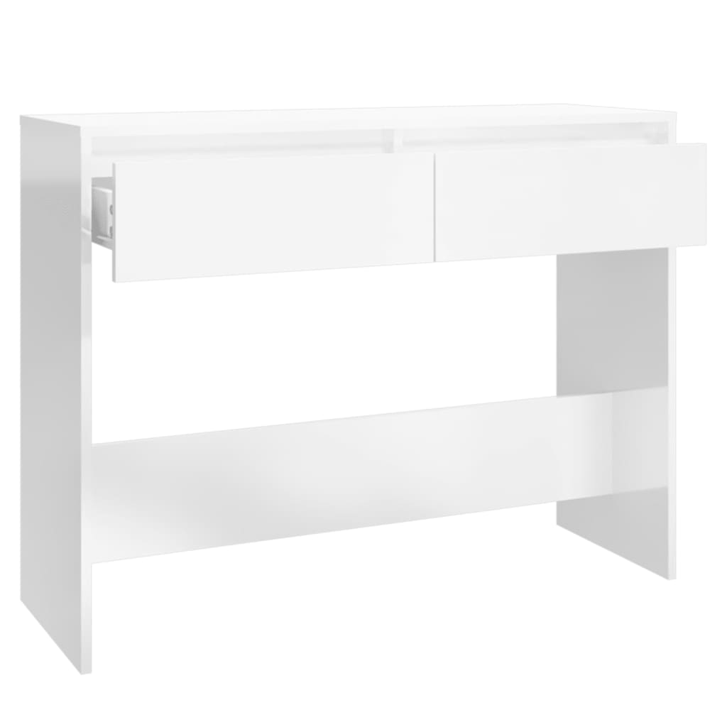 Konsolipöytä korkeakiilto valkoinen 100x35x76,5 cm lastulevy - Sisustajankoti.fi