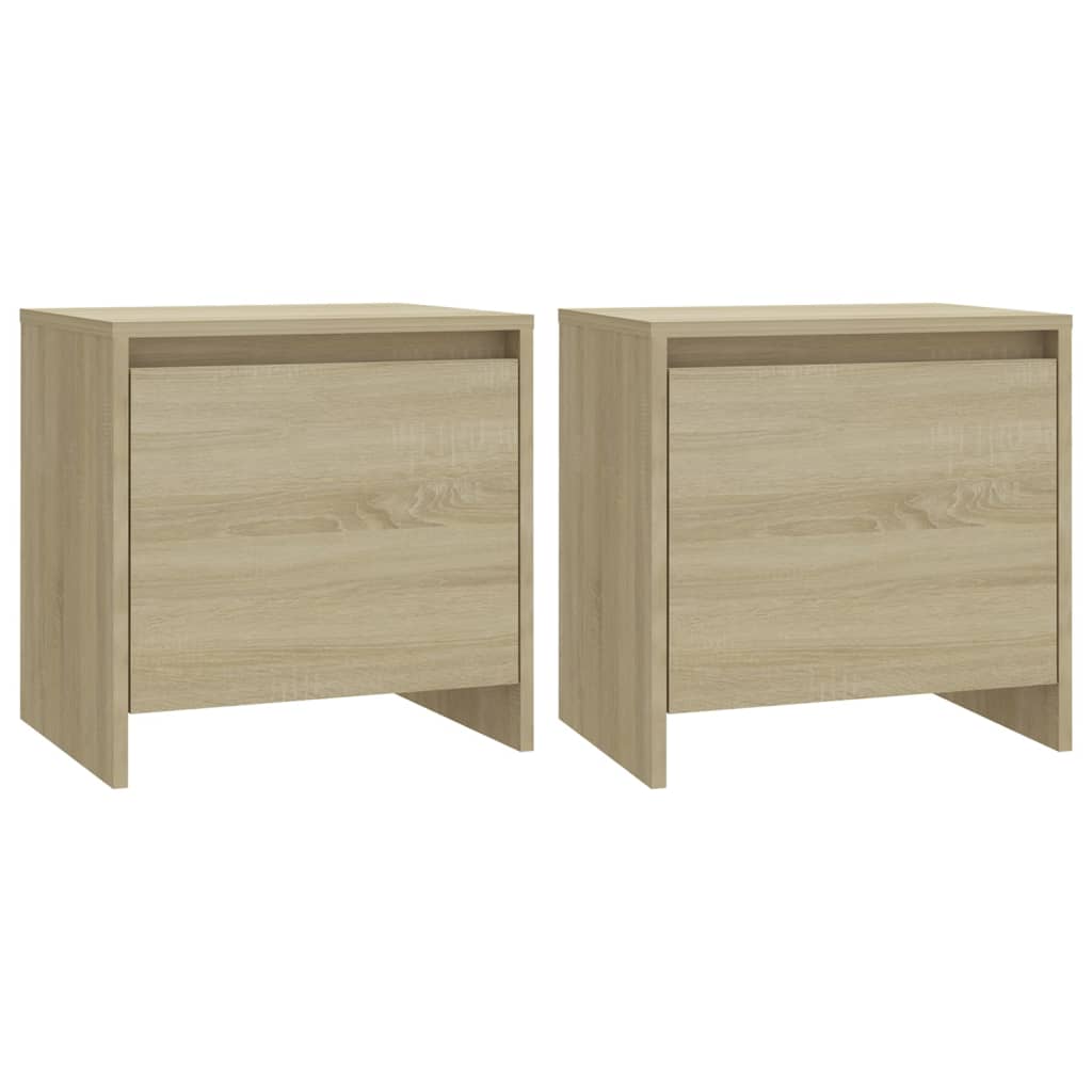 Yöpöydät 2 kpl Sonoma-tammi 45x34x44,5 cm lastulevy - Sisustajankoti.fi