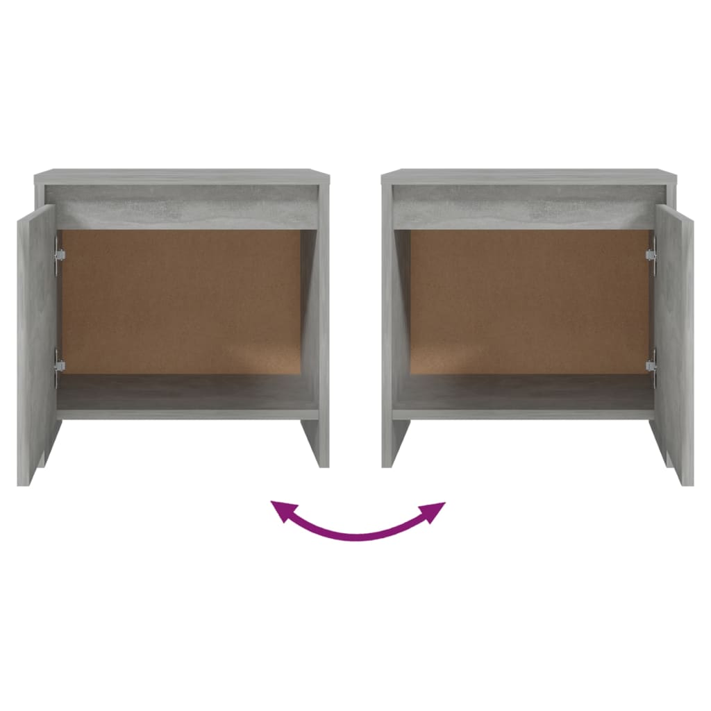 Yöpöydät 2 kpl betoninharmaa 45x34x44,5 cm lastulevy - Sisustajankoti.fi