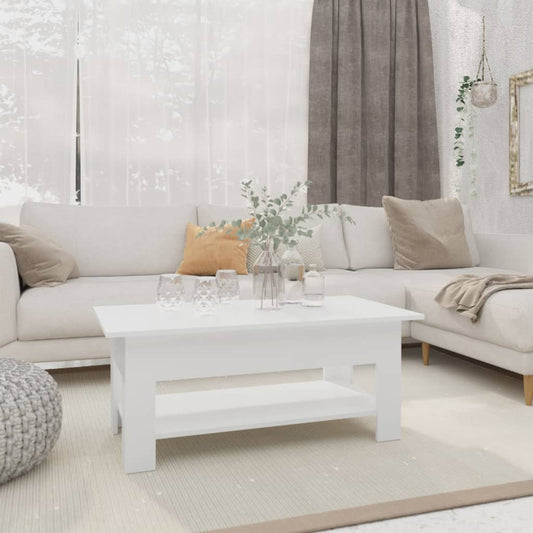 Sohvapöytä valkoinen 102x55x42 cm lastulevy - Sisustajankoti.fi