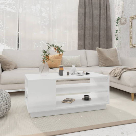 Sohvapöytä valkoinen 102x55x43 cm lastulevy - Sisustajankoti.fi