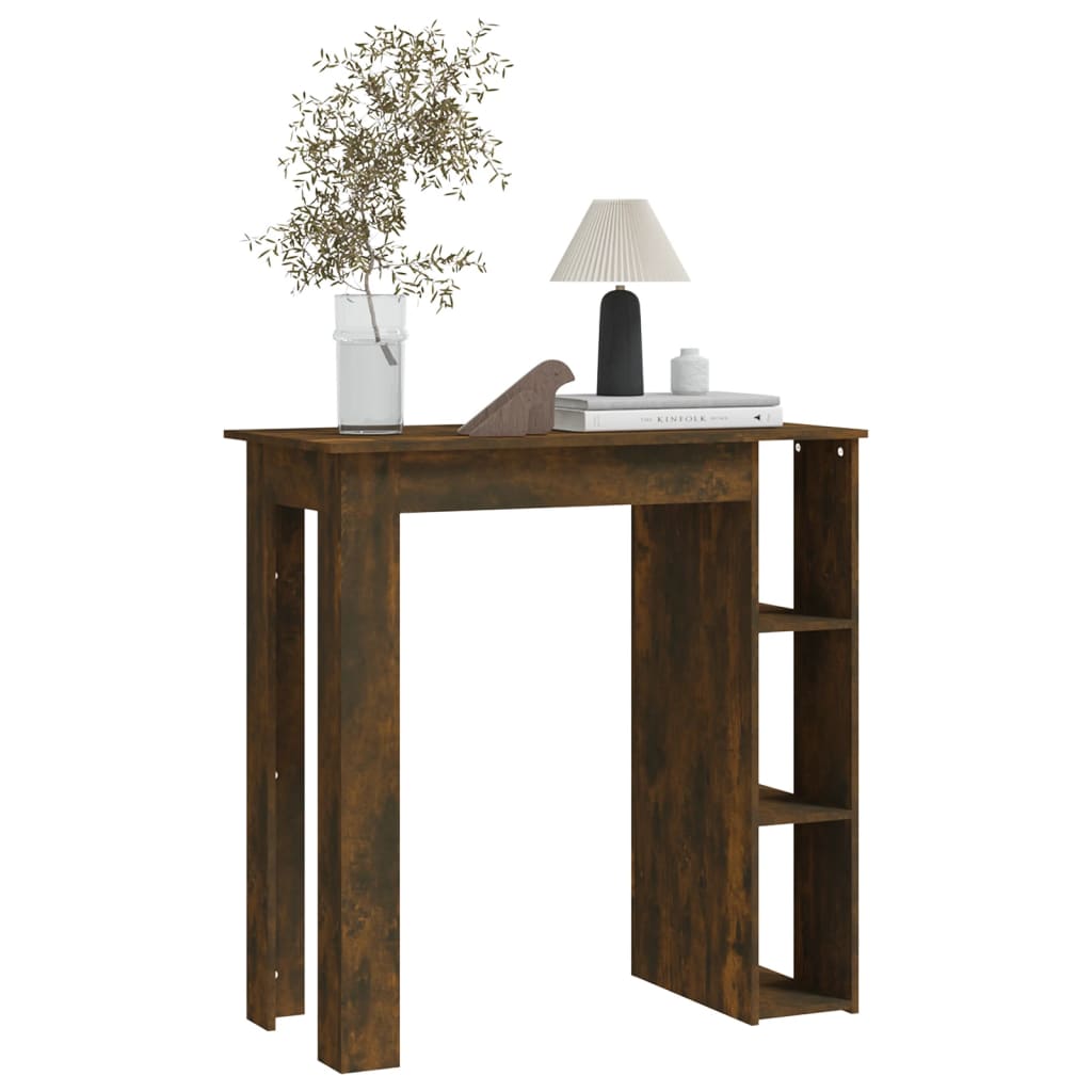 Baaripöytä hyllyllä savutammi 102x50x103,5 cm lastulevy - Sisustajankoti.fi