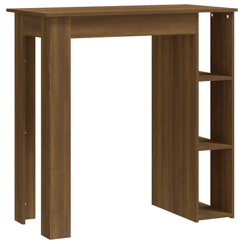Baaripöytä hyllyllä ruskea tammi 102x50x103,5 cm lastulevy - Sisustajankoti.fi