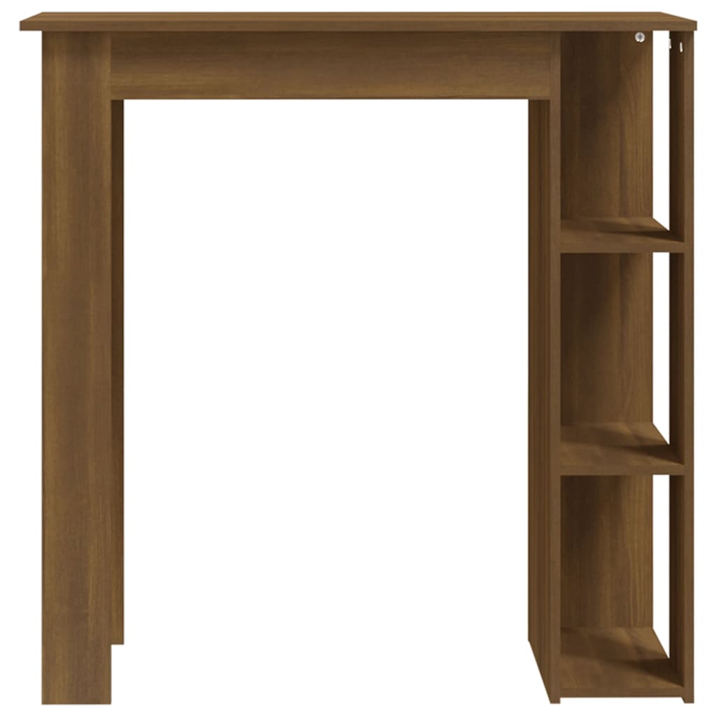Baaripöytä hyllyllä ruskea tammi 102x50x103,5 cm lastulevy - Sisustajankoti.fi