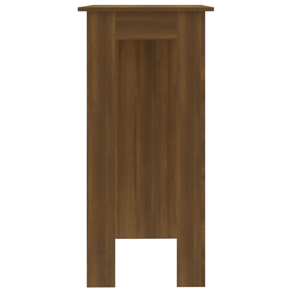 Baaripöytä hyllyllä ruskea tammi 102x50x103,5 cm lastulevy - Sisustajankoti.fi