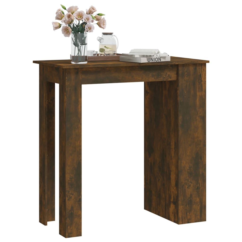 Baaripöytä säilytystelineellä savutammi 102x50x103,5 cm levy - Sisustajankoti.fi