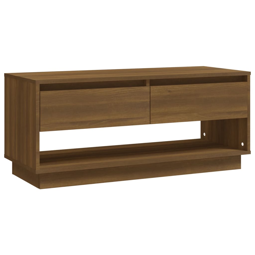 TV-taso ruskea tammi 102x41x44 cm lastulevy - Sisustajankoti.fi