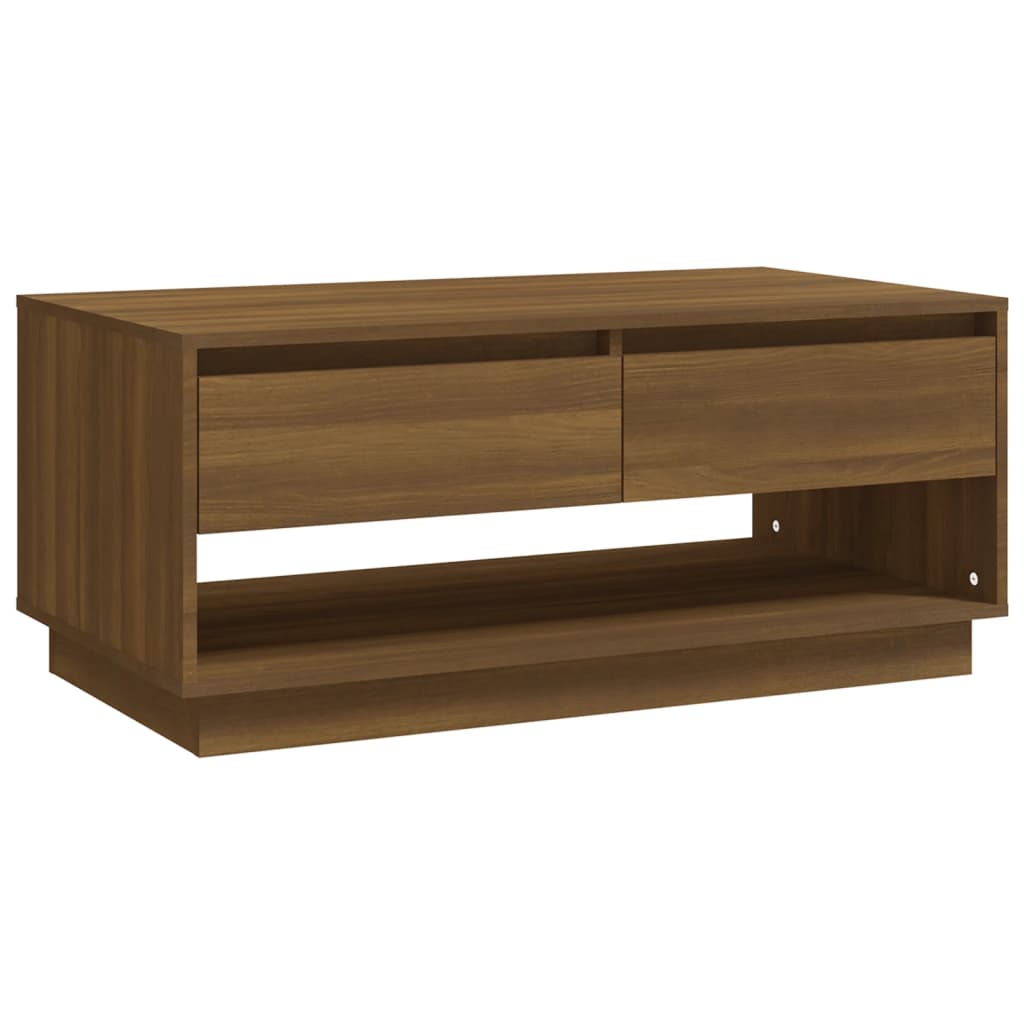Sohvapöytä ruskea tammi 102,5x55x44 cm lastulevy - Sisustajankoti.fi