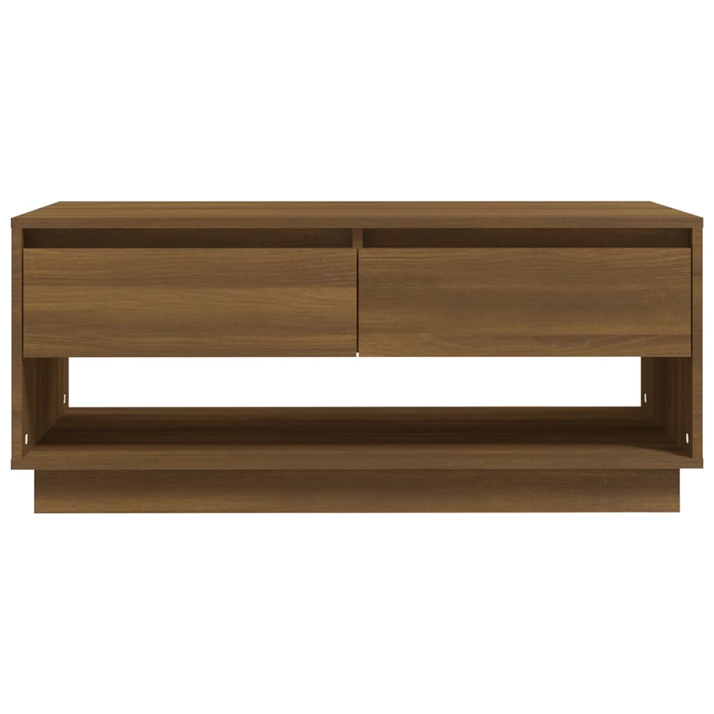 Sohvapöytä ruskea tammi 102,5x55x44 cm lastulevy - Sisustajankoti.fi
