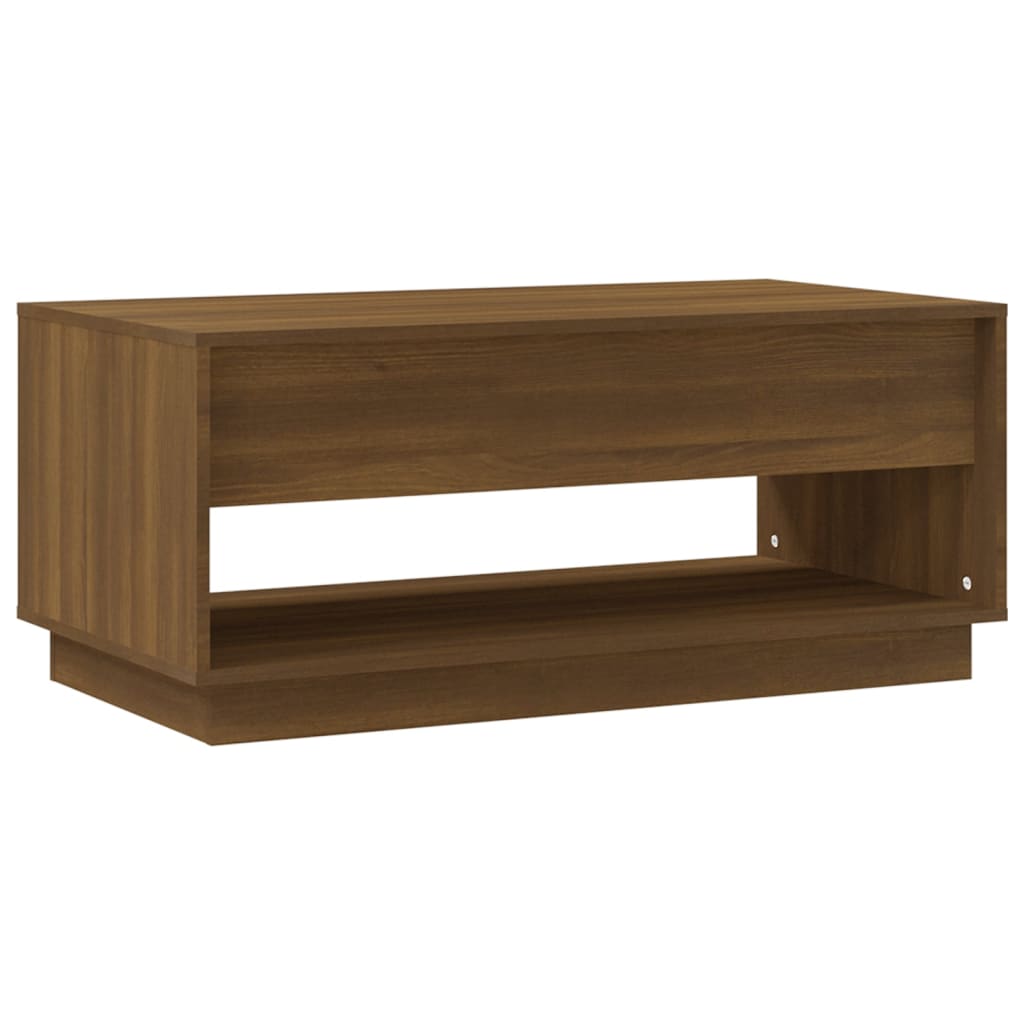Sohvapöytä ruskea tammi 102,5x55x44 cm lastulevy - Sisustajankoti.fi