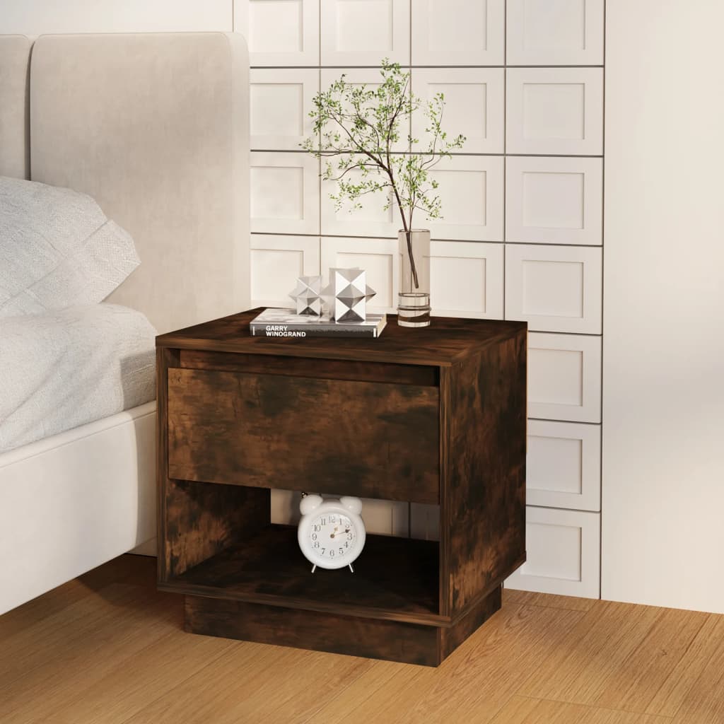 Yöpöydät 2 kpl savutammi 45x34x44 cm lastulevy - Sisustajankoti.fi