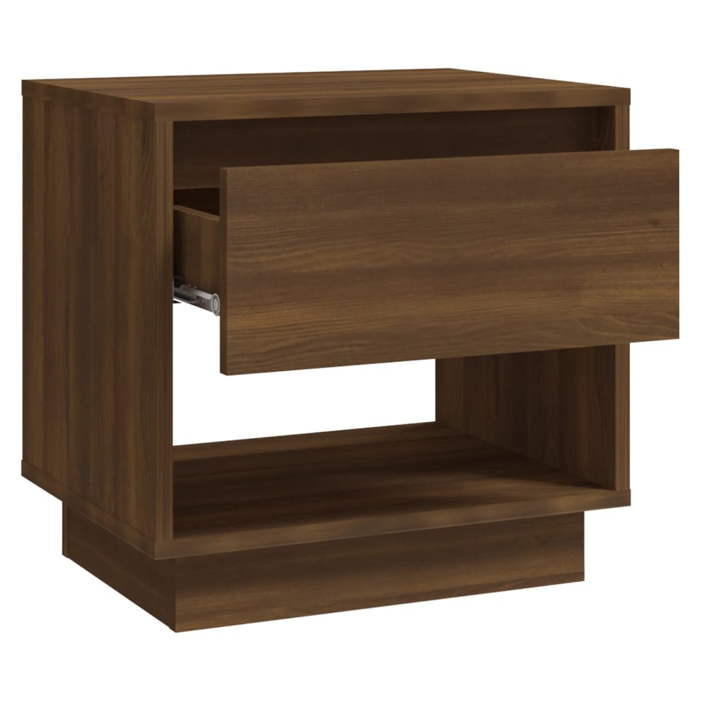 Yöpöydät 2 kpl ruskea tammi 45x34x44 cm lastulevy - Sisustajankoti.fi